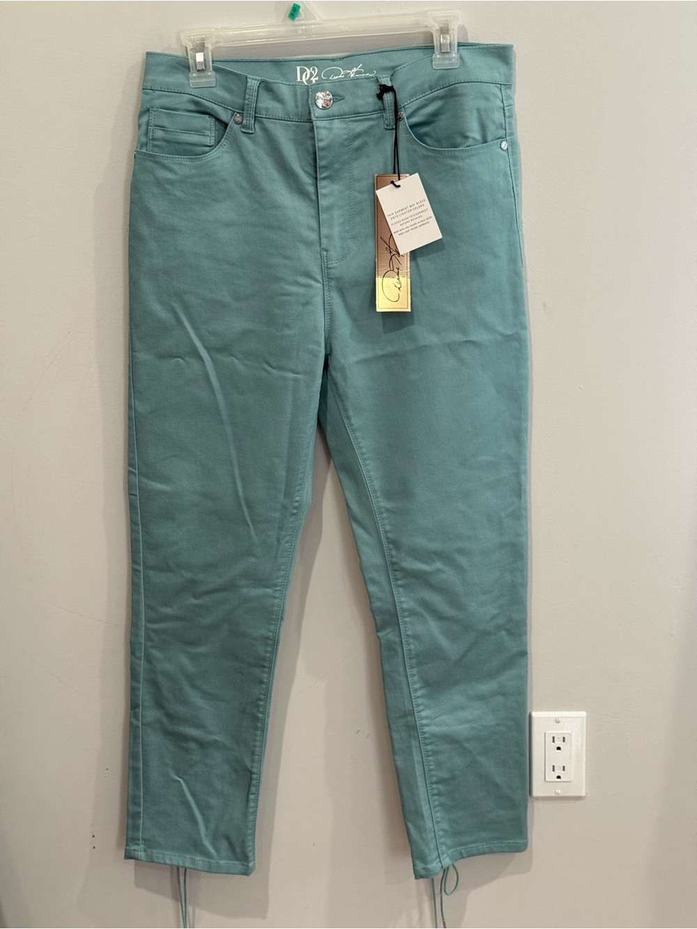 New DG2 10T Blue Slim-Stretch Women’s Jeans Lace Up Bottoms 149